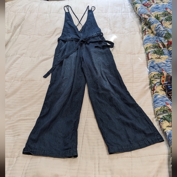 Free People Pants - Free people denim colored all in one jumpsuit romper size 2